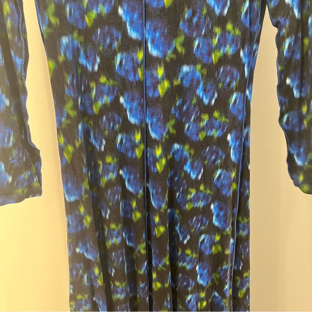 NWT Hunter Bell Maxi Dress Blue Floral Kings Hill Stretch Jersey Long Sleeve XS - Picture 8 of 13